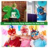Zalmoxe Felt Dragon Dinosaur Masks for Kids Dinosaur Birthday Party Decorations Supplies Halloween Masks Dress-Up Costumes for Boys Girls(12B)