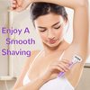 Razors for Women Include 2 Non-Slip Handles and 14 Razor Refills, 5 Premium Blades Women's Razors for Shaving with a Shower Holder, Disposable Razor with 360° Lubrication Reduces Irritation, Purple