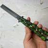 Butterfly Knife Designed Practice Trainer Comb, Portable Training Practice Hair Comb,Easy to Practice Flipping (Green)
