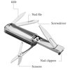 Nail Clippers Nail Cutter, 5in1 Multi Nail Clip with Key Chain - Nose Hair Scissors, Nail Files, Screwdriver, Mini Toenail & Fingernail Clippers Suitable for Travel, Fishing, Hiking, Camping
