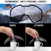 FEISEDY Ski Goggles, OTG Snow Sport Goggles for Adult Youth, Anti-Fog UV400 Protection Bendable Dual-Lenses womens mens kids boys