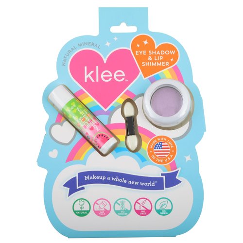 LunaStar Klee Eye Shadow and Lip Shimmer Makeup Kit. Gentle and Non-Toxic. Kid-Friendly. Made in USA. (Lilac Sparkles)