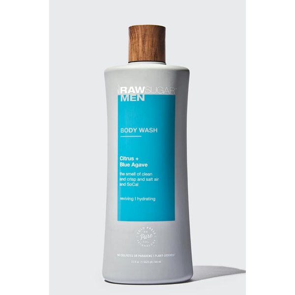 Raw Sugar Men's Body Wash, Citrus + Blue Agave 25oz