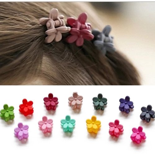 IFfree Bangs Mini Assorted Colored Hair Claw Clips, 30 Pieces - Hair Pins for Little Girls, Kids' Hair Accessories