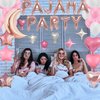 44 Pieces PAJAMA PARTY Balloons Rose Gold Moon Star Heart Aluminum Foil Balloons Pink Latex Balloons for Girls Women Slumber Party Sleepover Birthday Party Spa Party Decoration (Rose gold)