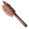 Rhinenet Handmade Wooden Paddle Hair Brush Air Cushion Comb Black Golden Sandalwood Cute Animal Shaped Anti-Static Brush for Massaging Scalp Women Men Kids Thick Thin Curly Dry Hair (Bear Shaped)