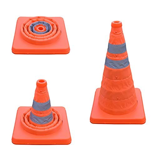 Collapsible Traffic Multi Purpose Pop Up Reflective Safety Cone, Work Area Protection, Emergency Roadside Barrier (12 Inch)