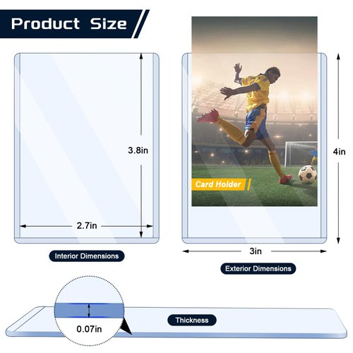 15 Pack Top Loads for Cards 3"x4" Hard Plastic Card Sleeves Baseball Card Protectors Hard Plastic Sports Card Holder for Trading Cards, Baseball Cards, Game Cards