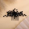 Rumtock Black Rhinestones Beads Black Hair Comb Side Headpiece for Wedding Brides Women Girls Handmade Hair Accessories (Black)