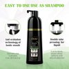 Black Hair Dye Shampoo for Gray Hair, DEXE Semi-Permanent Hair Color Shampoo for Women and Men, Simple to Use and Lasts 30 Days-Fast Acting, Herbal Ingredients and Ammonia Free (14 Fl oz)