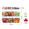 3D Maple Leaves Nail Glitter Sequins Fall Nail Decals Holographic Glitter Design Autumn Maple Leaf Nail Glitter Flakes for Women Girls Gifts Nail Decorations DIY Manicure Accessories