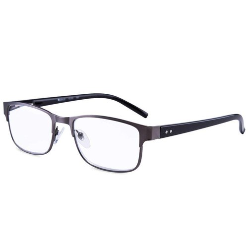EYEGUARD Readers Metal Deluxe Rectangular Reading Glasses for Men 4.00