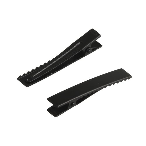 MAHAVIMOKSA 30pcs Black Flat Single Prong Alligator Hair Clips for DIY Craft (60MM/2.35")