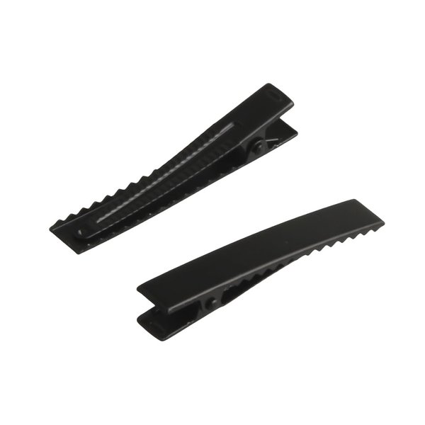 MAHAVIMOKSA 30pcs Black Flat Single Prong Alligator Hair Clips for DIY Craft (60MM/2.35")