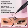 UCANBE Brown Eyeliner Pencil, Dual Ended Liquid Eye liner + Gel Eyeliner 2 in 1, Highly Pigmented & Quick Drying, Waterproof & Long Lasting Ultra-fine Tip Eye Makeup Pen