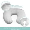 OWLOWLA 2Pack Nursing Pillow Cover Grey&Navy Nursing Pillow Covers Set Breastfeeding Pillow Slipcover Fits Naked Nursing Pillow for Baby Boy Girl(Silver Gray/Navy)