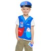 Keymall Kids Mailman Costume With Postman Hat Mail Carrier Vest Clear Stamp Ink Pad For Pretend Play Halloween Postal Costume