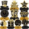 2025 New Year Party Centerpieces Decorations 10pcs New Year Eva Party Supplies,Hello 2025 Theme Table Toppers Black and Gold 2025 New Years Eve Party Supplies (New Years,Without 2025)