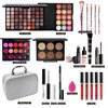 KARUIZI All in One Makeup Kit,Makeup Kit for Women, Teens and Girls, All-in-One Set with Eyeshadow Palettes, Lipsticks, Brushes, Storage Bag,Makeup gift set girls makeup sets ages 8-12 (Silver)