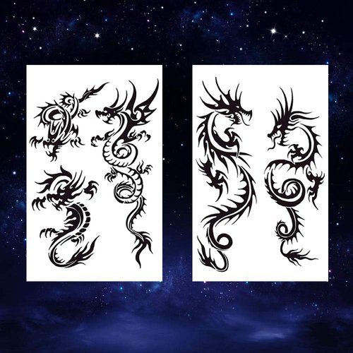 Oottati 6 Sheets Black Flying Dragon Claw Totem Arm Temporary Tattoo Stickers Fake Tattoos That Look Real and Last Long