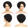 Quantum Love Human Hair Wigs for Black Women Short Curly Human Hair Side Part Wig Pixie Cut Brazilian Remy Human Hair Deep Curly None Lace Front Wigs for Women