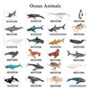 24PCS Plastic Ocean Sea Animal Figures. Realistic Mini Sea Creatures Toy Figurines, Under The Sea Life Figures Marine Animal Toys for Cupcake Topper, Easter Egg Filler, Aquarium Decorations