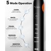 MySmile Electric Toothbrush for Adults, Rechargeable Sonic Electronic Toothbrush with 6 Brush Heads and Travel Case, 2 Mins 5 Modes Smart Timer, 48000VPM (Black)