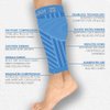 Zensah Calf/Shin Compression Sleeve - Made in the USA Single Leg Compression Sleeve for Shin Splint Relief, Recovery, Running (Aqua, Small/Medium)