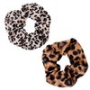 Satin Silk Scrunchies for Women Girls Leopard Big Scrunchies Hair Scrunchie Hair Ties for Women Halloween Scrunchies Leopard Print Costume Ponytail Holders Leopard Print Scrunchies 2Pcs