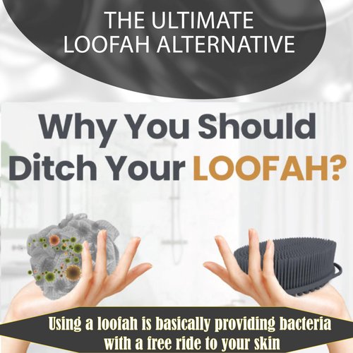 Avilana Silicone Body Scrubber, Gentle exfoliating Body Scrubber That's Easy to Clean, Lathers Well, Long Lasting, and More Hygienic Than Traditional Shower Loofah(S1, Dark Gray)