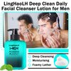 LingHaoLH Deep Clean Daily Facial Cleanser Lotion for Men,Gentle Cleansing & Moisturizing Mens Face Wash,Long Lasting Hydrating Men's Face Wash Skincare,150 ml