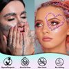 Drawdart Face & Body Glitter, Cosmetic-Grade Glitter Gel- Singer Concerts Disco Festival Rave Accessories, Chunky Hair Sparkling Glitter Gel for Women, Vegan & Cruelty Free- 50ml (White)