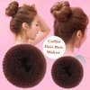 6pcs Coffee Hair Bun Maker, Ring Style Bun Instant Hair Bun Shaper Tool for Short and Thin Hair Crown Shapers Accessories. (medium, 3.14inch)