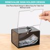 MaxGear Acrylic Donation Suggestion Box with Lock, Black Secure and Safe Tip Jars, Ticket Box Drawing Box for Business Cards, Fundraising (6.25" x 4.5" x 4"), 2 Pack
