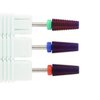 ERUIKA 3pcs 5 in 1 Nail Drill bits,3/32" Shank Tungsten Carbide Drill Bits, Fast Removing Acrylic Nail Hard Carbide Tungsten Two Way Use for Left and Right Handed E-file Bits (Purple(C,M,F))