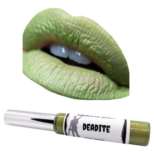 Apocalyptic Beauty Green Goth Liquid Lipstick for Cosplay - 100% vegan & cruelty-free beauty products inspired by Horror, Pop Culture, and the Absurd (Deadite)