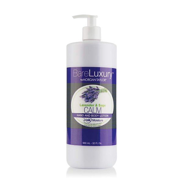 Morgan Taylor Nail Lacquer Spa BareLuxur Lotion, Spa Gifts, Foot Massage, Self Care Gifts, Relaxtion Gifts For Women (Calm Lavender & Sage, 32 Oz)