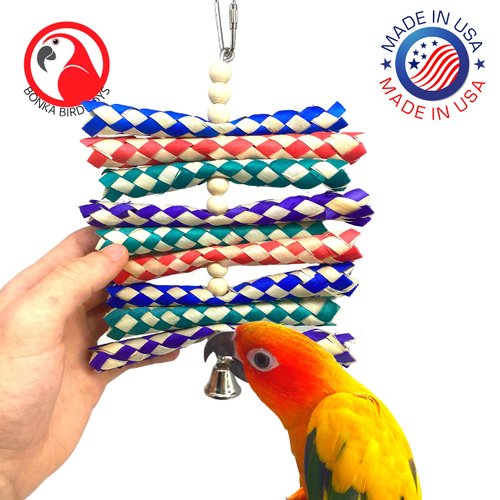 946 Shredburst Bonka Bird Toys Colorful Bamboo Wood Chew Parrot Parrotlet Cockatiel Budgie Finch Parakeet