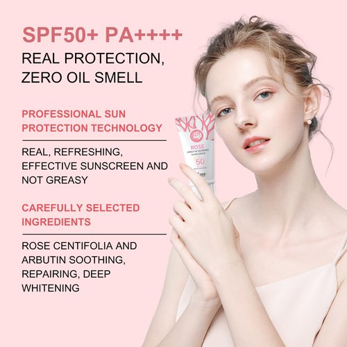 Tinted Sunscreen For Face SPF 50+(white), Against UVA and UVB Rays,No White Cast, With a non-sticky, Hydrating lightweight travel size Sunscreen,2PCS