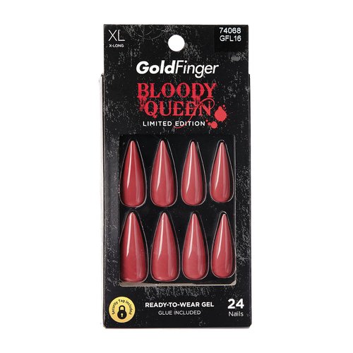 KISS Gold Finger Bloody Queen Limited Edition Press-On Nails, X-Long (GC01X)