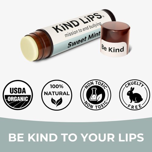 USDA Organic Sweet Mint Lip Balm 2 Pack – 100% Natural, Moisturizing Lip Care with Beeswax & Coconut Oil – Moisturizing Chapstick for Dry, Chapped Lips, Lip Repair for Women, Men, and Kids