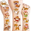 100PCS Tiger Temporary Tattoos Stickers Theme Wild Safari Jungle Zoo Animal Birthday Party Decorations Favors Supplies Cute Tattoo Sticker Gifts For Boys Girls School Prizes Rewards Carnival Christmas