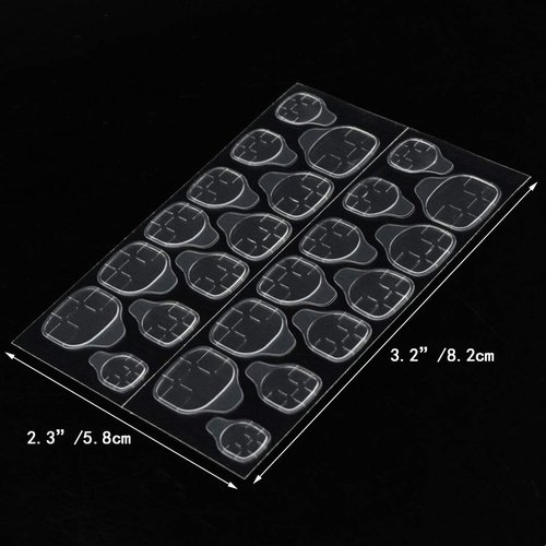 Wobe 600pcs (25 Sheets) Double-Side Nail Glue Sticker Waterproof Breathable Jelly Double Sided Nails Adhesive Tabs for False Nail Tips Nail Glue Transparent Flexible Fake Nail Glue