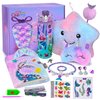 Cherry Tale Mermaid Gifts for Girls Age 4 5 6 7 8 9 10, Girls Mermaid Birthday Gifts Set with Light Up Star Pillow Diary Plush DIY Water Bottle Kits Christmas Presents Toys