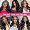 SUPERNOVA Body Wave HD 13x4 Lace Front Wigs Human Hair for Black Women Transparent Lace Frontal Wig Human Hair Pre Plucked Brazilian Glueless Body Wave Wig Natural Hairline 180% Density 16 Inch