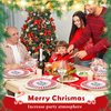 96 Pcs Christmas Party Supplies Paper Plates and Napkins Disposable Dinnerware Set Include Christmas Plates Napkins Forks for Xmas Holiday Table Decorations, Serves 24 Guests (Red White Stripe)
