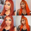 16 18 20 Inch Color 350 Bundles Human Hair Ginger Straight Human Hair Bundles Color 350 Straight Bundles Human Hair Extensions Ginger Orange Bundles Remy Hair
