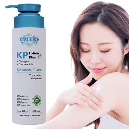 QUEEN KP PLUS | Keratosis Pilaris Exfoliating Body Lotion+Collagen Niacinamide|12% Glycolic Acid-2% Salicylic Acid-AHA BHA Fragrance Free