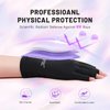 Aokitec UV Gloves for Nails - UPF50+ UV Protection Gloves for Gel Manicures, Anti-UV Gloves for Gel Nail Lamp Fingerless UV Gloves for Nail Art Skin Care Protect Hands from UV Harm (Black)