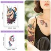 77 Sheets Unicorn Temporary Tattoo Adult Women Girls Half Arm Sleeve Realistic Fake Tattoos Halloween Wedding Costume Birthday Party Favors Decorations